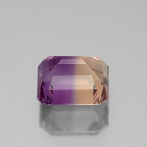 Ametrina naturale bicolore da 3,11 ct, taglio smeraldo, VVS