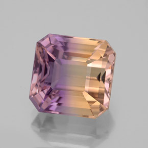 Ametrina naturale bicolore da 5,98 ct, taglio smeraldo, VVS-VS