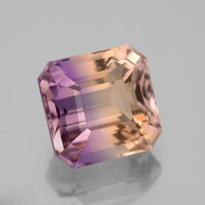 Ametrina naturale bicolore da 5,98 ct, taglio smeraldo, VVS-VS
