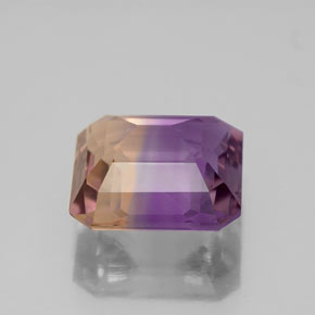 Ametrina naturale bicolore da 4,13 ct, taglio smeraldo, VS-SI