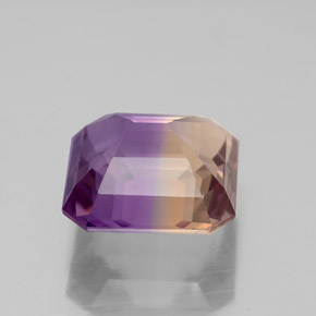 Ametrina naturale bicolore da 3,91 ct, taglio smeraldo, VVS-VS