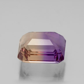 Ametrina naturale bicolore da 4,01 ct, taglio smeraldo, VVS