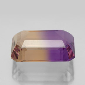 Ametrina naturale bicolore da 10,42 ct, taglio smeraldo, VVS