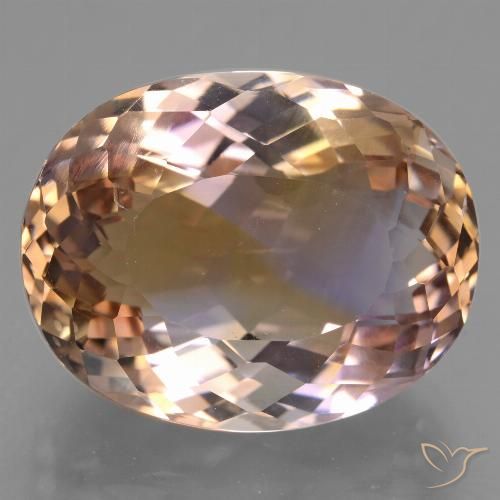 Ametrino Bi-Colore naturale da 24.62 ct, Taglio ovale, VVS