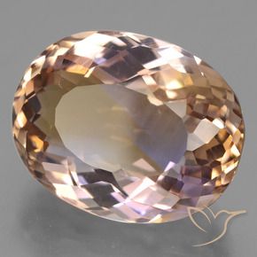 Ametrino Bi-Colore naturale da 24.62 ct, Taglio ovale, VVS