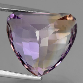 Ametrino Bi-Colore naturale da 15.40 ct, Taglio trillion, VVS