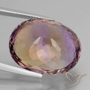 Ametrina naturale bicolore da 27,34 ct, taglio ovale, VVS