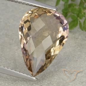 Ametrino Bi-Colore naturale da 7.02 ct, Forma a pera, VVS