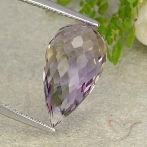Ametrina naturale bicolore da 8,61 ct, briolette, VVS