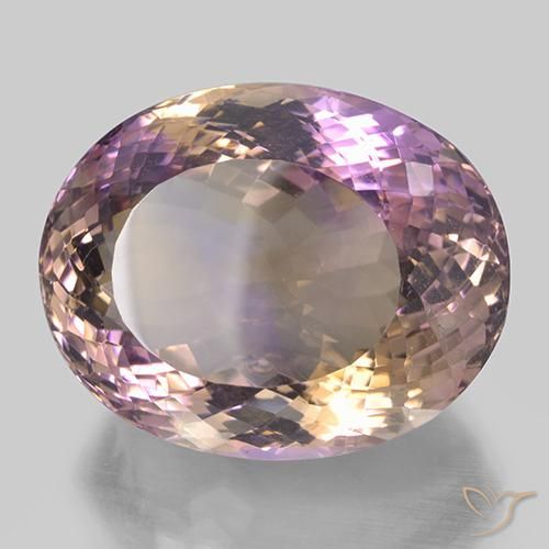 Ametrino Bi-Colore naturale da 52.90 ct, Ovale, VVS