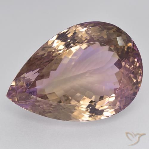 87.33ct Naturale Bi-Colore Ametrino, Forma a pera, VVS