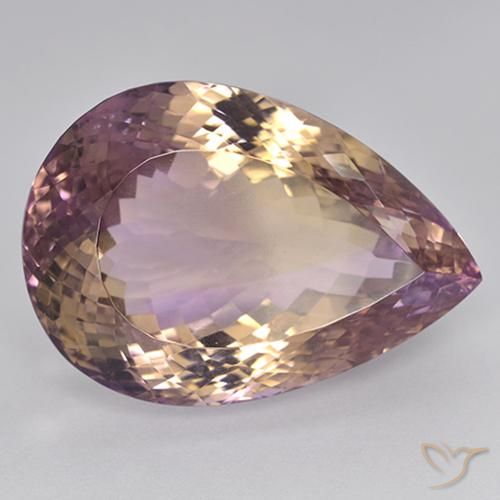 Ametrino Bi-Colore naturale da 87.33 ct, Forma a pera, VVS