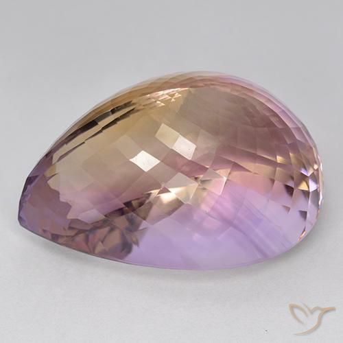 Ametrino Bi-Colore naturale da 87.33 ct, Forma a pera, VVS