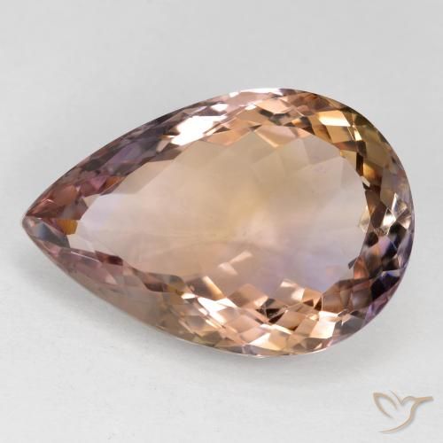17.76ct Naturale Bi-Colore Ametrino, Forma a pera, VS
