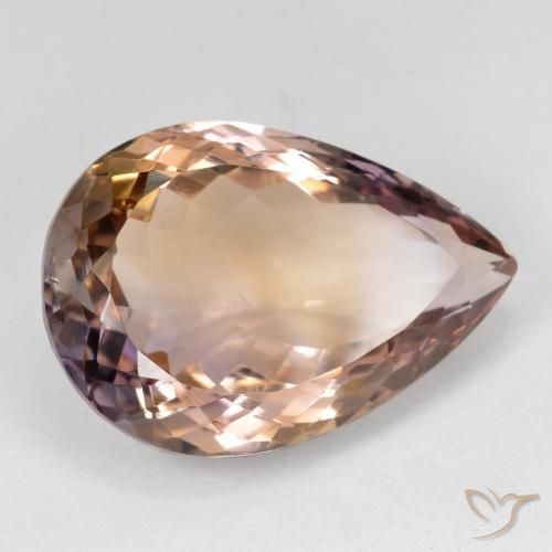 Ametrino Bi-Colore naturale da 17.76 ct, Forma a pera, VS