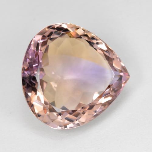 Ametrina naturale bicolore da 13,59 ct, taglio a pera, VS