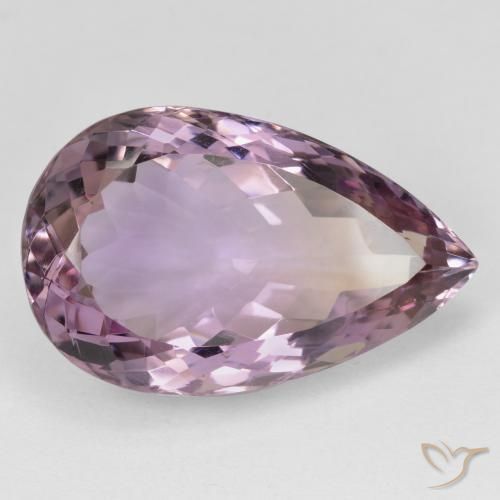 Ametrino Bi-Colore naturale da 23.98 ct, Forma a pera, VVS