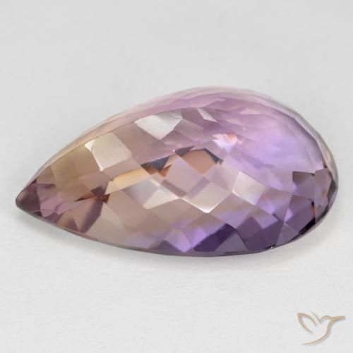 Ametrino Bi-Colore naturale da 23.98 ct, Forma a pera, VVS
