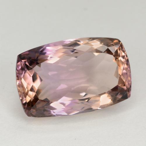 Ametrina naturale bicolore da 12,72 ct, taglio a cuscino, VVS