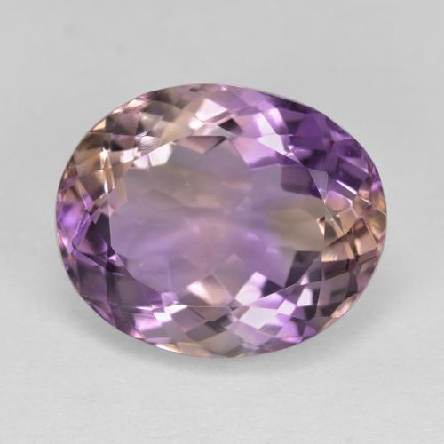Ametrino Bi-Colore naturale da 8.10 ct, Taglio ovale, VVS