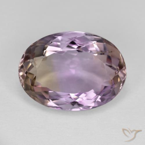 Ametrino Bi-Colore naturale da 6.49 ct, Taglio ovale, VVS-VS