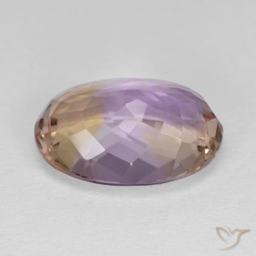 Ametrino Bi-Colore naturale da 6.49 ct, Taglio ovale, VVS-VS