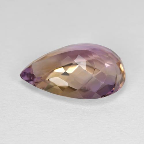 Ametrino Bi-Colore naturale da 5.46 ct, Forma a pera, VVS