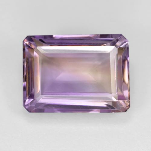 Ametrina naturale bicolore da 7,53 ct, taglio smeraldo, VS