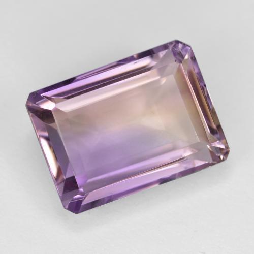 Ametrina naturale bicolore da 7,53 ct, taglio smeraldo, VS
