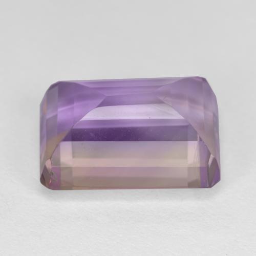 Ametrina naturale bicolore da 7,53 ct, taglio smeraldo, VS