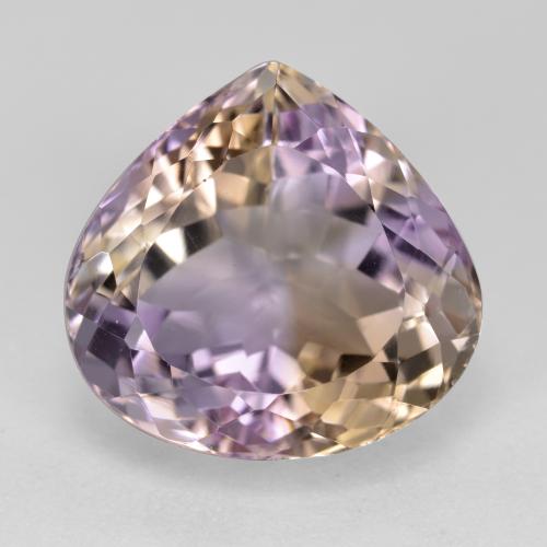 Ametrina naturale bicolore da 9,50 ct, taglio a pera, VVS