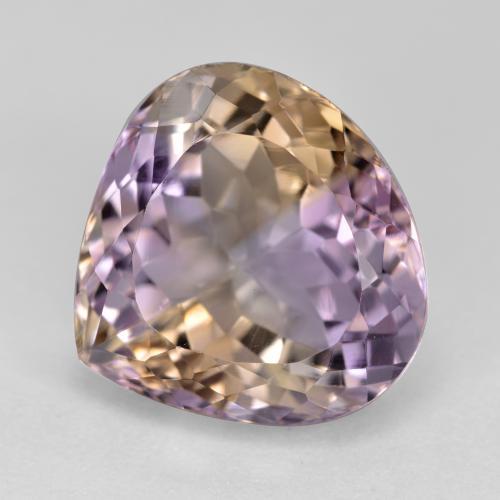 Ametrina naturale bicolore da 9,50 ct, taglio a pera, VVS