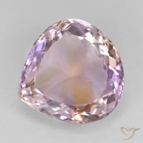 13.86ct Naturale Bi-Colore Ametrino, Forma a pera, VS