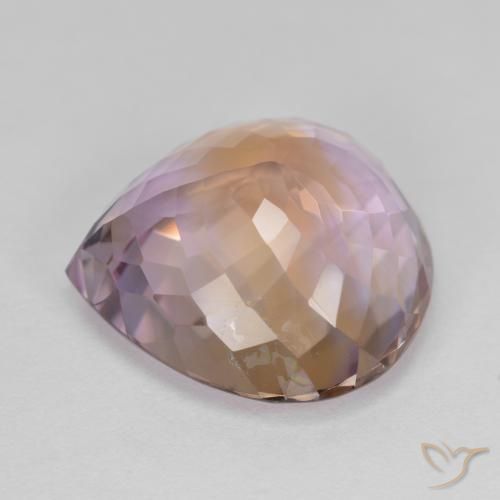 Ametrino Bi-Colore naturale da 13.86 ct, Forma a pera, VS