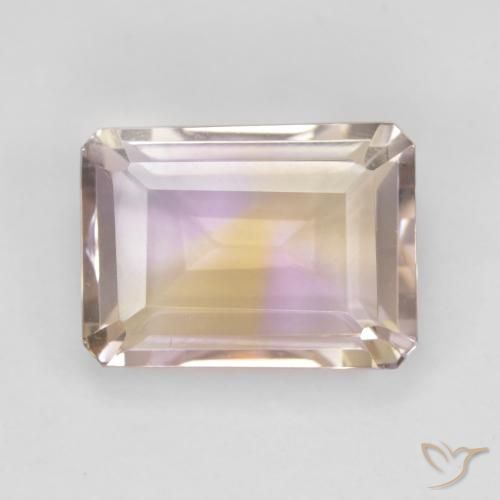 6.56ct Naturale Bi-Colore Ametrino, Taglio smeraldo, VVS