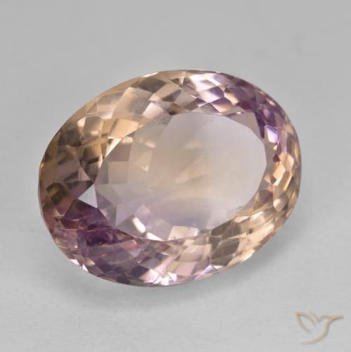 Ametrino Bi-Colore naturale da 19.73 ct, Ovale, VVS