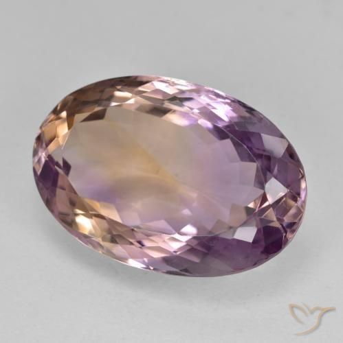 Ametrino Bi-Colore naturale da 18.09 ct, Ovale, VVS