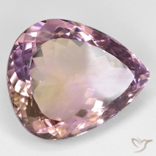 Ametrino Bi-Colore naturale da 32.02 ct, Forma a pera, VS