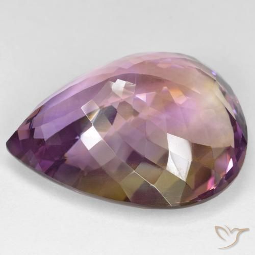 Ametrino Bi-Colore naturale da 32.02 ct, Forma a pera, VS