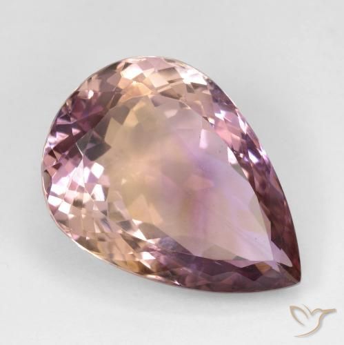 18.47ct Naturale Bi-Colore Ametrino, Forma a pera, VS