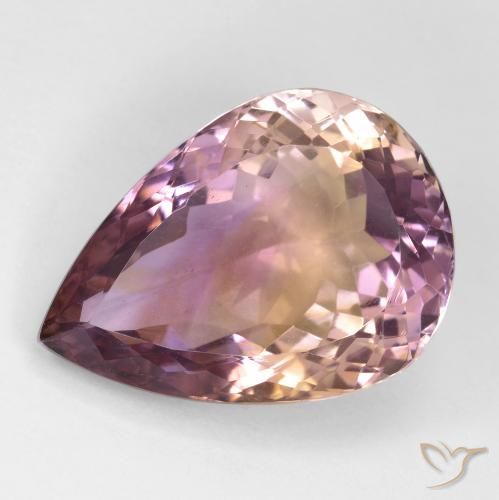 Ametrino Bi-Colore naturale da 18.47 ct, Forma a pera, VS