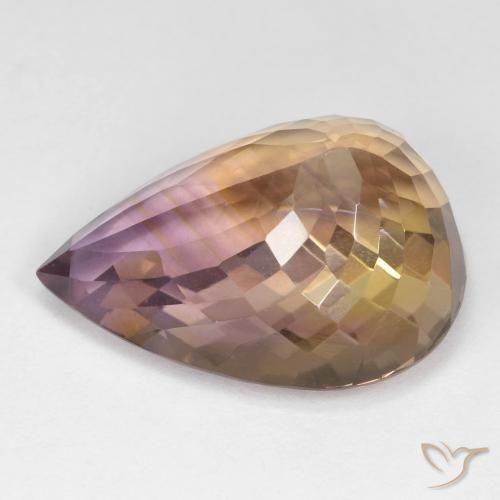 Ametrino Bi-Colore naturale da 18.47 ct, Forma a pera, VS