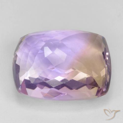 Ametrina naturale bicolore da 29,87 ct, taglio a cuscino, VVS