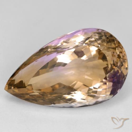 27.14ct Naturale Bi-Colore Ametrino, Forma a pera, VVS-VS