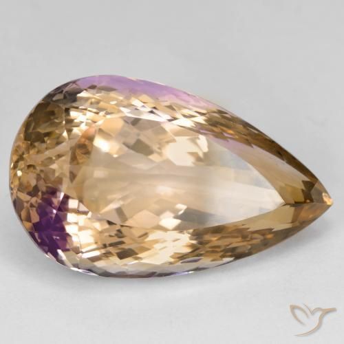 Ametrino Bi-Colore naturale da 27.14 ct, Forma a pera, VVS-VS