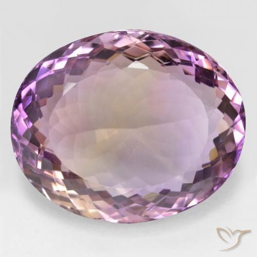 30.54ct Naturale Bi-Colore Ametrino, Ovale, VVS