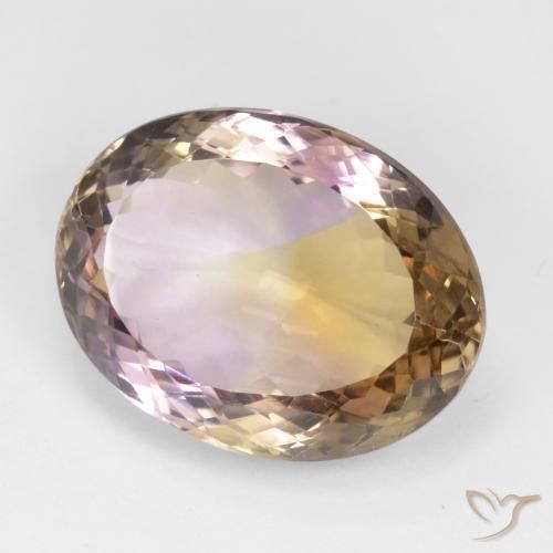 Ametrino Bi-Colore naturale da 19.19 ct, Ovale, VVS