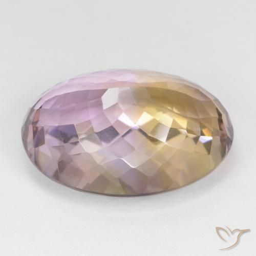 Ametrino Bi-Colore naturale da 19.19 ct, Ovale, VVS