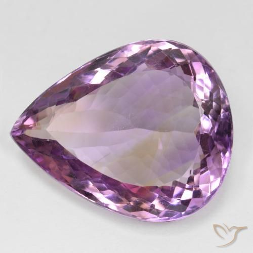 24.02ct Naturale Bi-Colore Ametrino, Forma a pera, VS