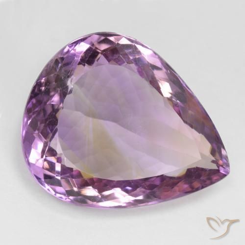 Ametrino Bi-Colore naturale da 24.02 ct, Forma a pera, VS